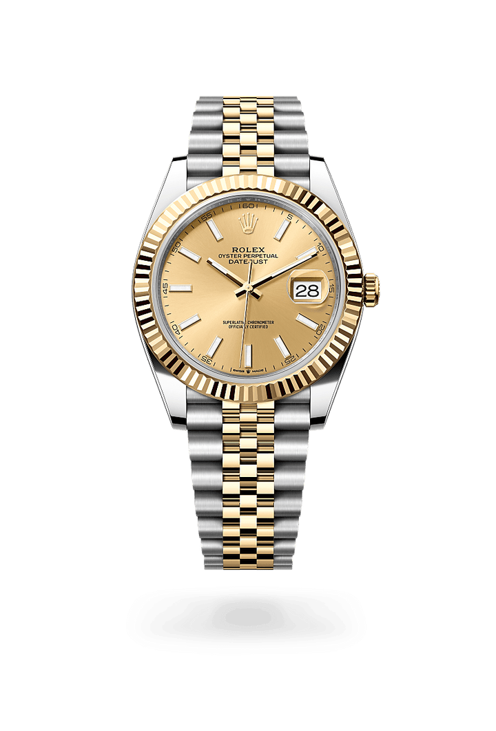 Luxury Two-Tone Automatic Watch 41mm – Gold Dial | Waterproof 100M | Premium Men’s Watch