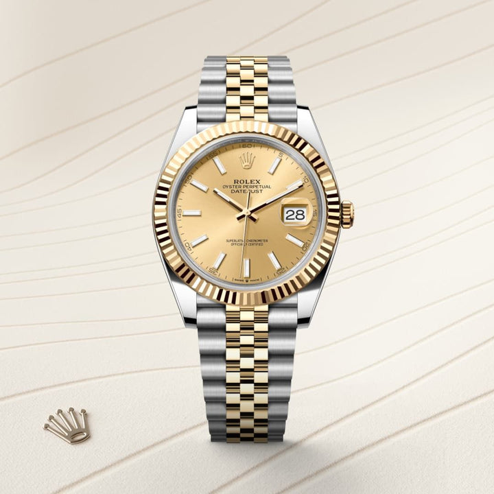 Luxury Two-Tone Automatic Watch 41mm – Gold Dial | Waterproof 100M | Premium Men’s Watch