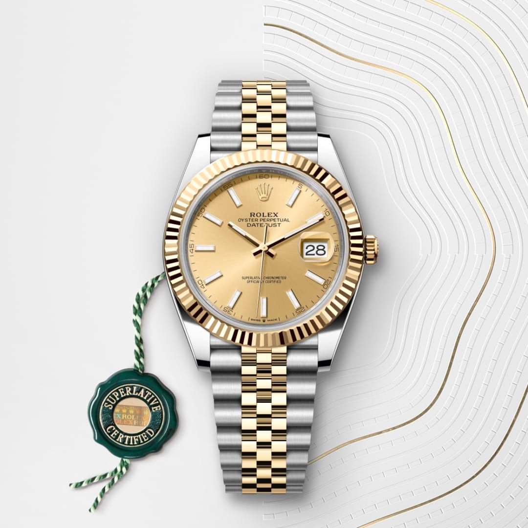 Luxury Two-Tone Automatic Watch 41mm – Gold Dial | Waterproof 100M | Premium Men’s Watch