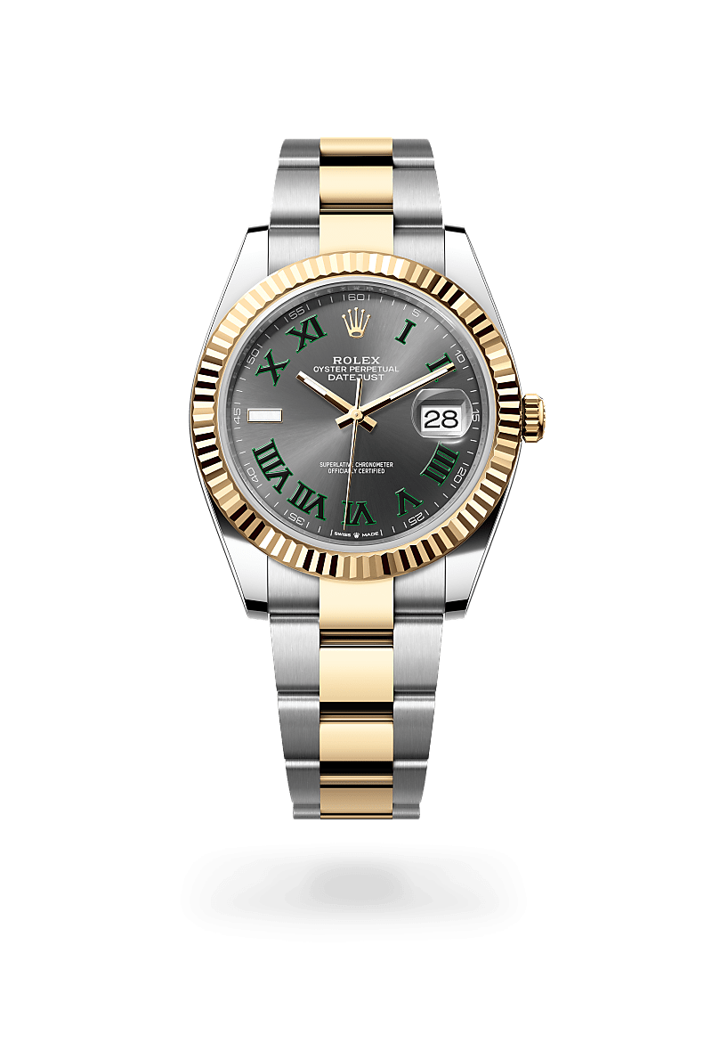 Premium 41mm Automatic Watch with Grey Dial & Green Roman Markers – Luxury Men’s Watch