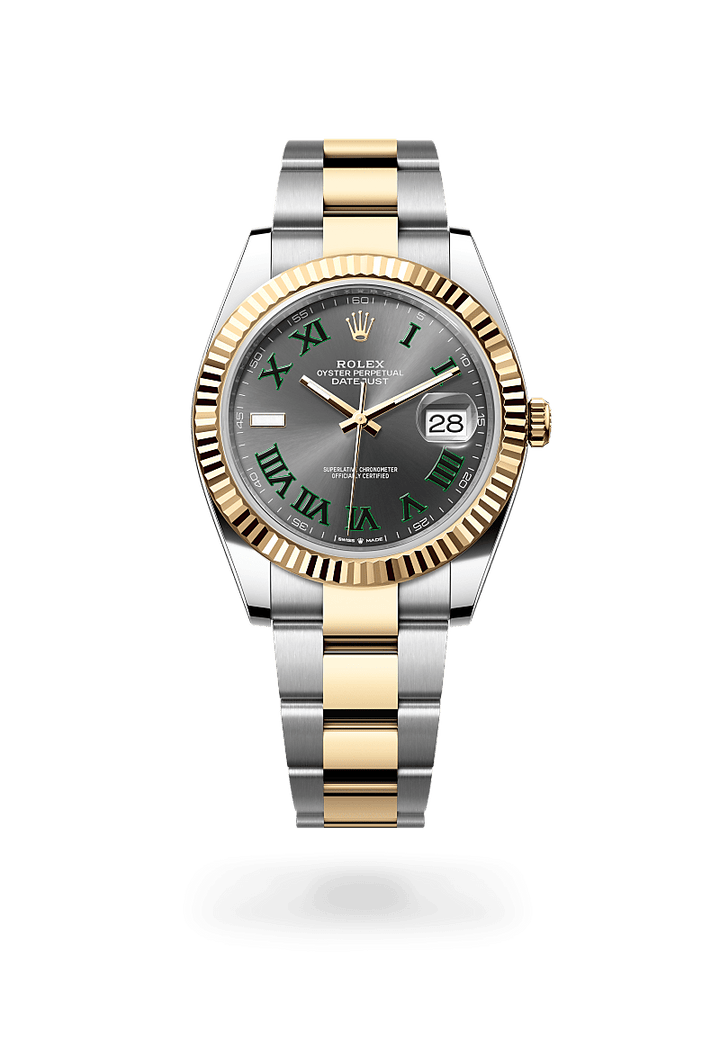 Premium 41mm Automatic Watch with Grey Dial & Green Roman Markers – Luxury Men’s Watch