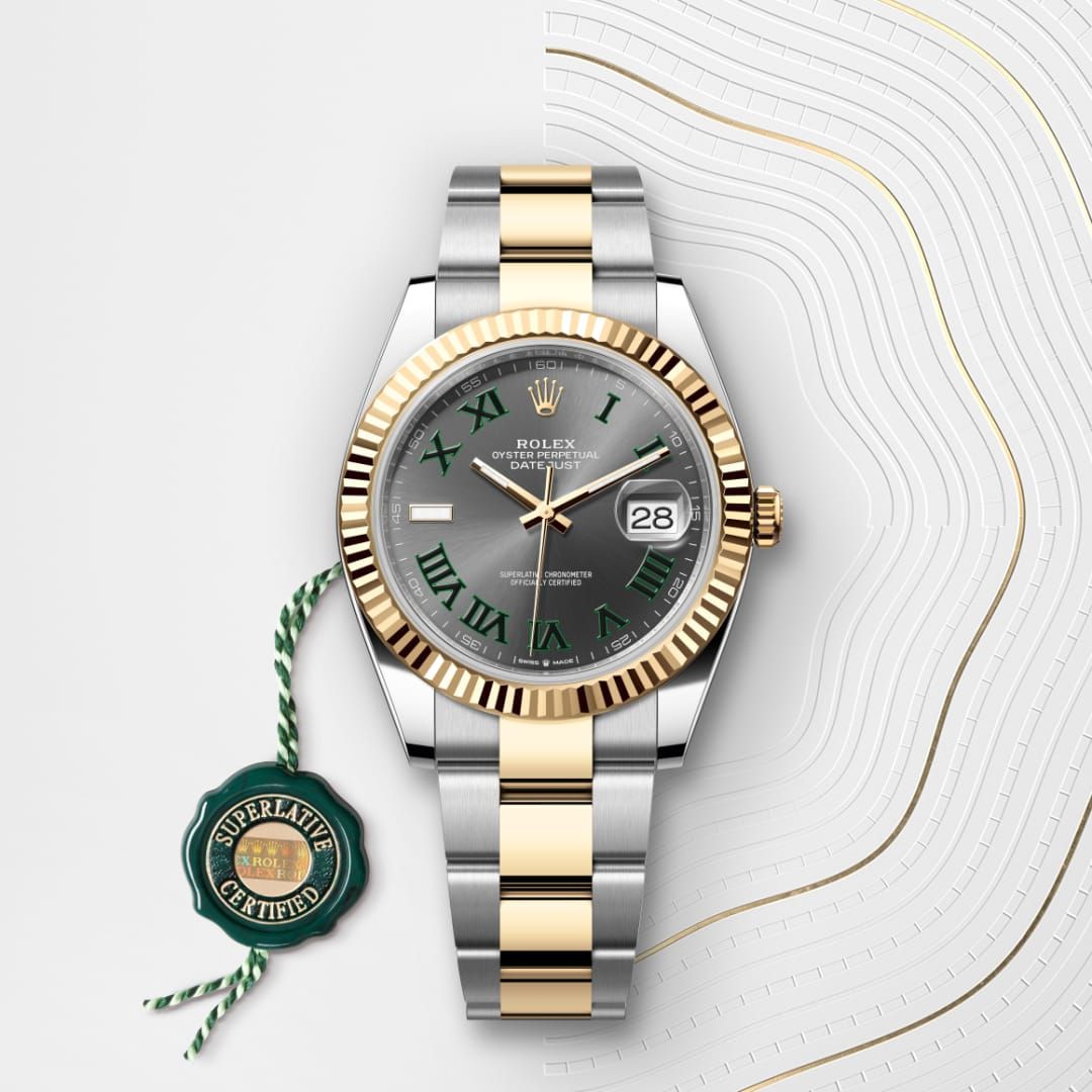 Premium 41mm Automatic Watch with Grey Dial & Green Roman Markers – Luxury Men’s Watch