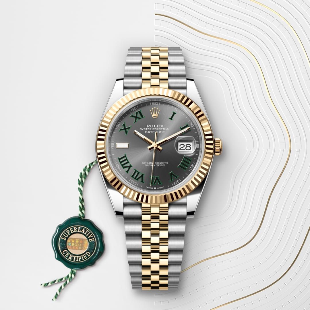 41mm Luxury Automatic Watch with Grey Dial & Green Roman Markers – Waterproof Premium Watch