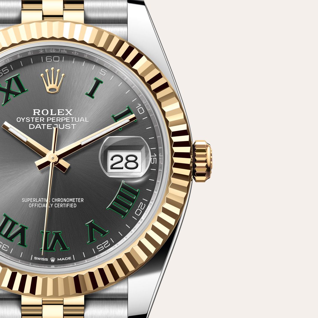 41mm Luxury Automatic Watch with Grey Dial & Green Roman Markers – Waterproof Premium Watch