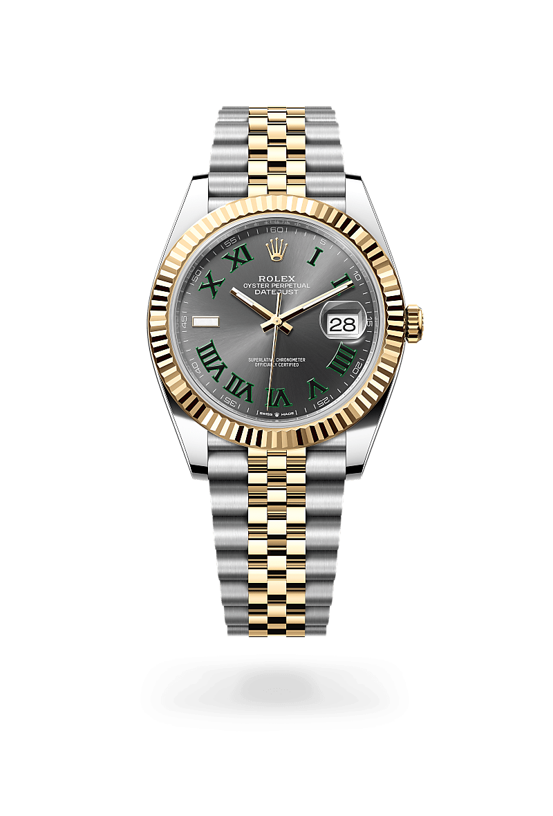 41mm Luxury Automatic Watch with Grey Dial & Green Roman Markers – Waterproof Premium Watch