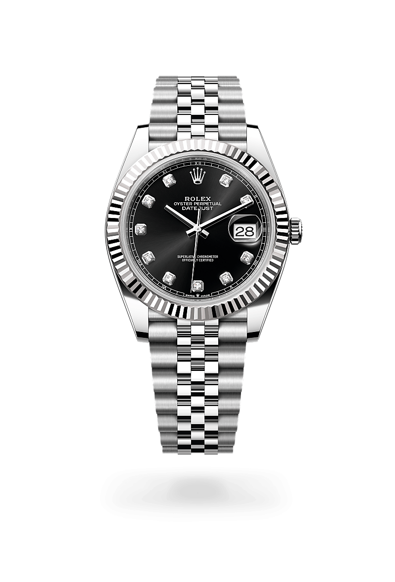 41mm Luxury Automatic Watch with Black Dial & Diamond Hour Markers – Waterproof Watch