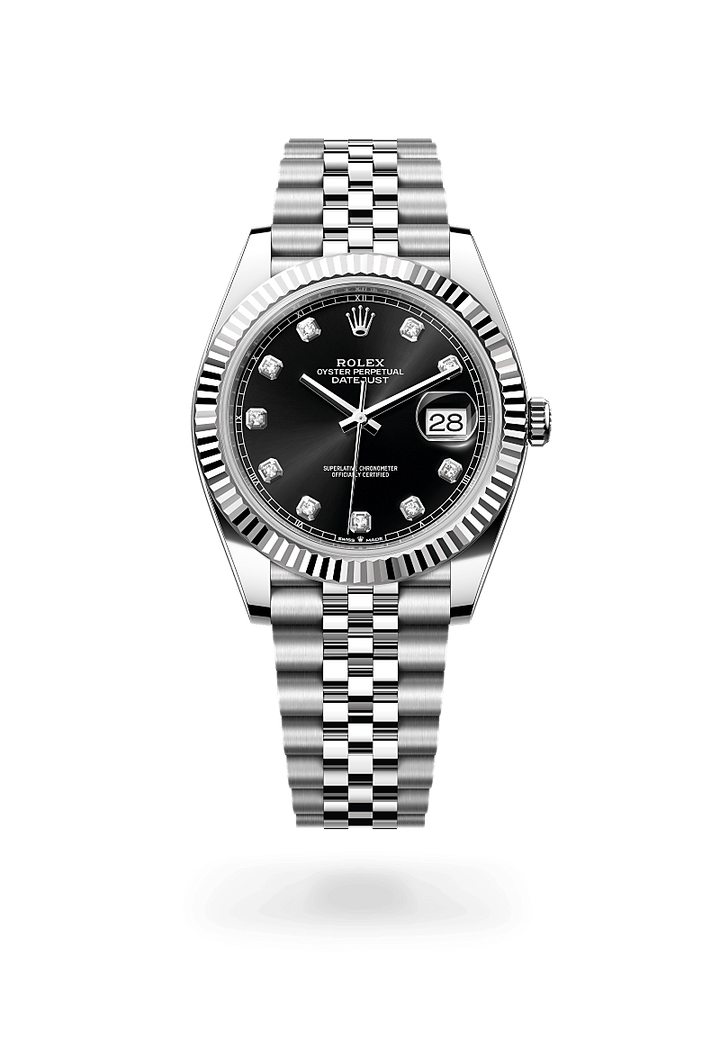41mm Luxury Automatic Watch with Black Dial & Diamond Hour Markers – Waterproof Watch